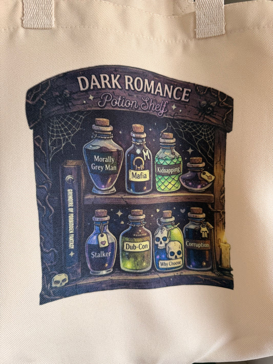 Dark Romance Potion Shelf Tote Bag
