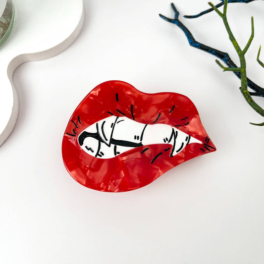 Vampire Lips Claw Clip