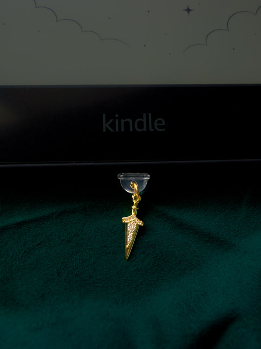 ✨🔪 Golden Dagger USB-C Kindle/eReader Charm