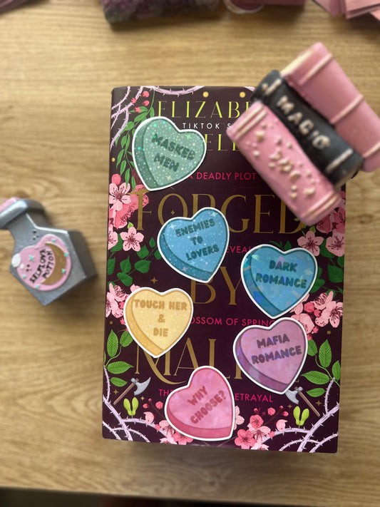 Book Trope Heart Stickers